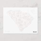South Carolina  Afbeelding Map Antiek Briefkaart (Achterkant)