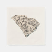 South Carolina Afbeelding Map Antiek Servet (Voorkant)