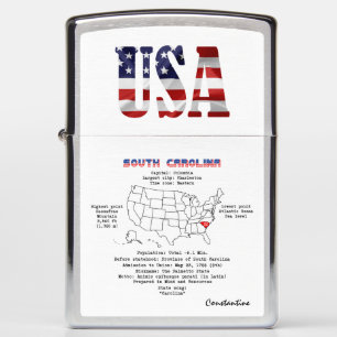 South Carolina Amerikaanse staat op een kaart en n
