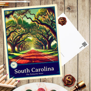 South Carolina   Anime Style Cel Shaded Briefkaart
