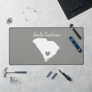 South Carolina Artistieke State Kaart Liefde Home Bureaumat