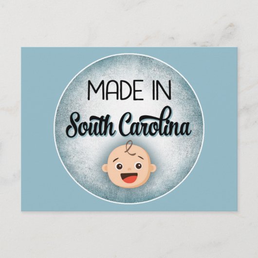 South Carolina Baby Funny Blue New Boy Briefkaart (Voorkant)