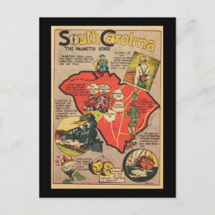 South Carolina De staat Palmetto Briefkaart