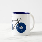 South Carolina Flag Bicycle Tweekleurige Koffiemok (Voorkant rechts)