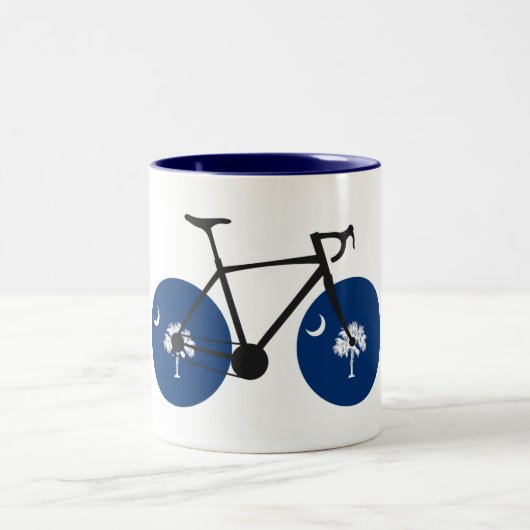 South Carolina Flag Bicycle Tweekleurige Koffiemok (Center)