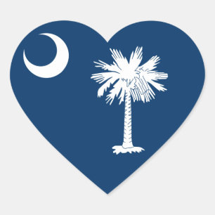 South Carolina Flag Hart Sticker