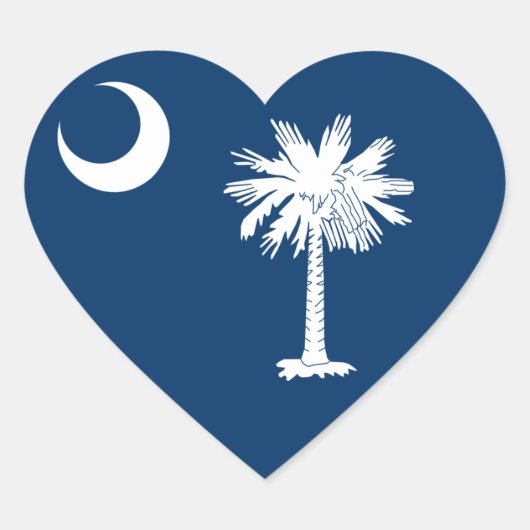 South Carolina Flag Hart Sticker (Voorkant)