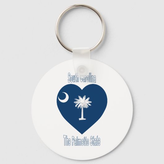 South Carolina Flag Heart Sleutelhanger (Voorkant)