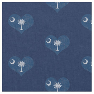 South Carolina Flag Hearts Stof