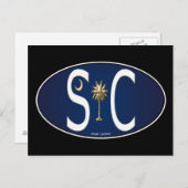 South Carolina Flag Oval Sticker Briefkaart (Voorkant / Achterkant)