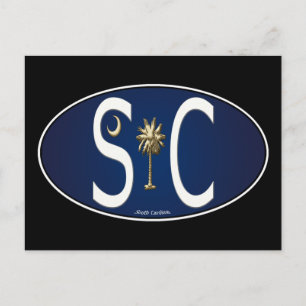 South Carolina Flag Oval Sticker Briefkaart