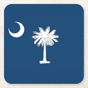South Carolina Flag Vierkante Kartonnen Onderzetter