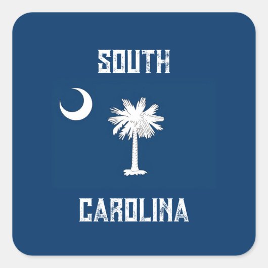 South Carolina Flag Vierkante Sticker (Voorkant)