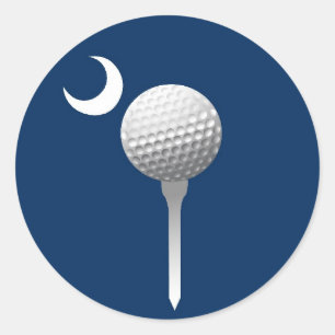 South Carolina Golfball en Crescent Ronde Sticker