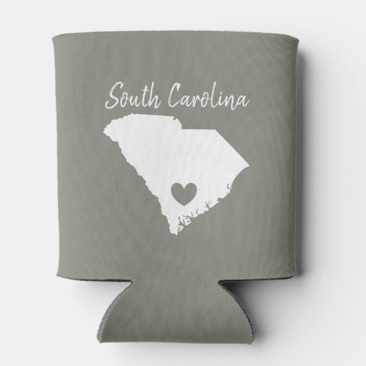 South Carolina Home State Map Love Heart Shape Blikjeskoeler (Achterkant)