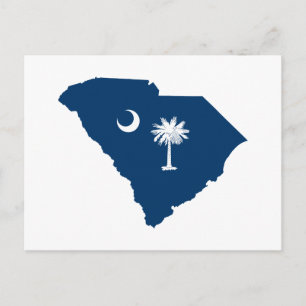South Carolina in blauw en wit Briefkaart