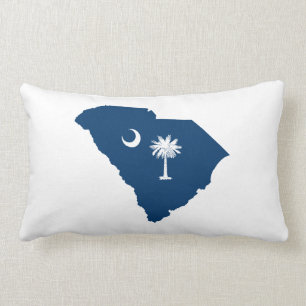 South Carolina in blauw en wit Kussen