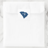 South Carolina in Blue en White Vierkante Sticker (Tas)