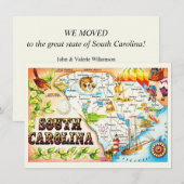  South Carolina kaart bewegende aankondiging (Voorkant / Achterkant)