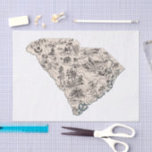 South Carolina  kaart van het Afbeelding Tissuepapier (Craft)