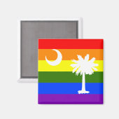 SOUTH CAROLINA LGBT RAINBOW PRIDE FLAG MAGNEET (Voorkant / Achterkant)