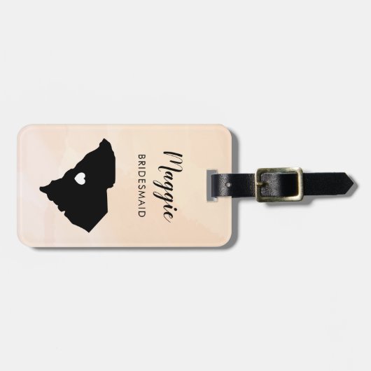 South Carolina Map Bagagelabel, Wedding Party Bagagelabel (Voorkant horizontaal)