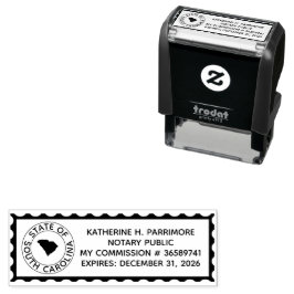 South Carolina Notaris Zelfinking Rubber Stamp Zelfinktende Stempel