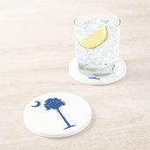 South Carolina Palmetto en Crescent Zandsteen Onderzetter (Zijkant)