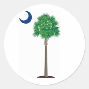 South Carolina Palmetto en de halve maan Ronde Sticker