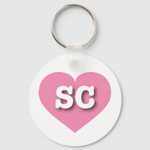South Carolina Pink Heart - Ik hou van SC Sleutelhanger