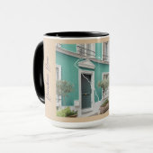 South Carolina Rainbow Row gepersonaliseerde mok (Voorkant links)