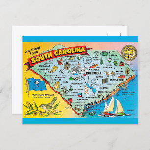 South Carolina Retro Briefkaart