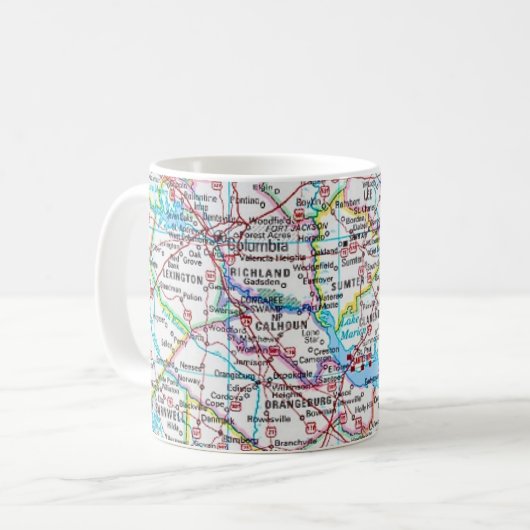 South Carolina Road Map Mug (Devant gauche)