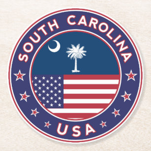 South Carolina Ronde Kartonnen Onderzetter