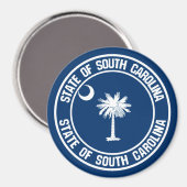 South Carolina Round Emblem Magneet (Voorkant / Achterkant)