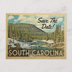 South Carolina Save the Date Mountains River Snow Aankondigingskaart