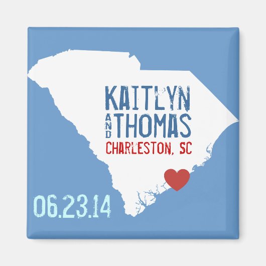 South Carolina Save the Date -  stad Magneet (Voorkant)