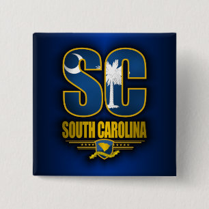 South Carolina (SC) Vierkante Button 5,1 Cm