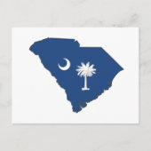 South Carolina Silhouette Map Shaped State Flag Briefkaart (Voorkant)