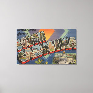 South Carolina (State Capital/Flower) Canvas Afdruk