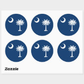 South Carolina State Flag Decor Ronde Sticker (Vel)