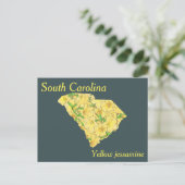 South Carolina State Flower Collage Map Briefkaart (Staand voorkant)