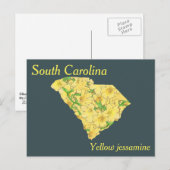 South Carolina State Flower Collage Map Briefkaart (Voorkant / Achterkant)