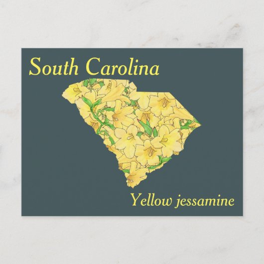 South Carolina State Flower Collage Map Briefkaart (Voorkant)