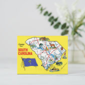 South Carolina State Map Briefkaart (Staand voorkant)
