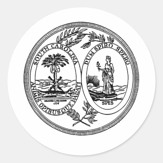 South Carolina State Seal Ronde Sticker (Voorkant)