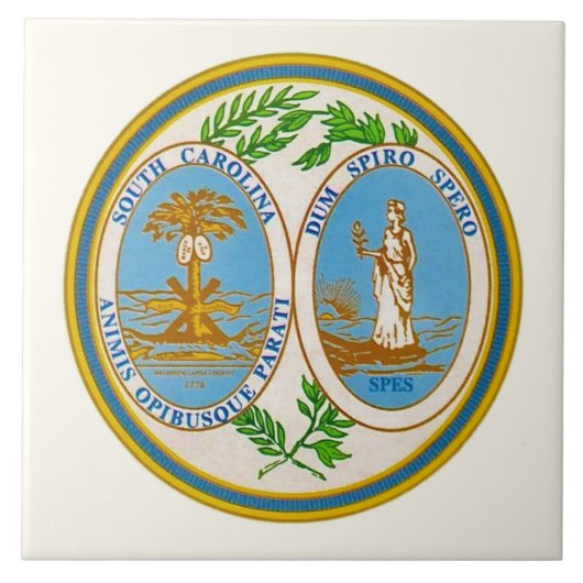 South Carolina State Seal Tegeltje (Voorkant)