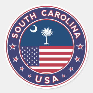 South Carolina sticker, phone case, tote bag Ronde Sticker