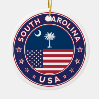South Carolina sticker, telefoonzaak, canvas tas Keramisch Ornament