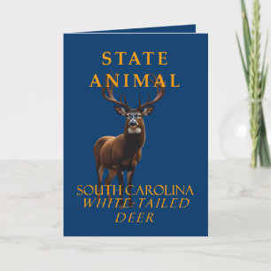South Carolina Territory Animal, het witstaarthert Feestdagen Kaart
